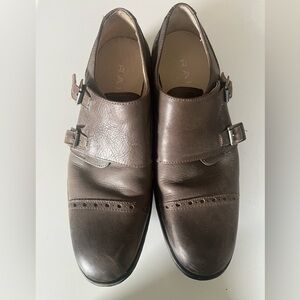 Rail leather shoes chocolate brown oxford style with buckles 8.5 (42 EU)